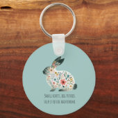 Sage Floral Rabbit Rescue Advocate Gift キーホルダー (正面)