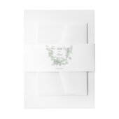 Sage Floral Wreath w/Lovebirds Wedding Belly Band 招待状ベリーバンド (正面例)
