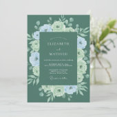 Sage Floral Wreath Wedding 招待状 (スタンド正面)