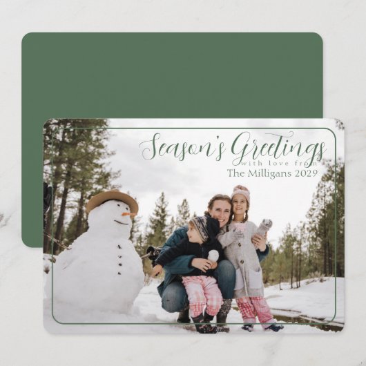 Sage Frame Season's Greetings with Photo シーズンカード (正面/裏面)