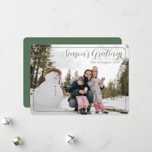 Sage Frame Season's Greetings with Photo シーズンカード