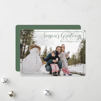 Sage Frame Season's Greetings with Photo シーズンカード