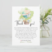 Sage Gender Reveal Baby Animal Safariありがとう サンキューカード (スタンド正面)