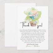 Sage Gender Reveal Baby Animal Safariありがとう サンキューカード (正面/裏面)