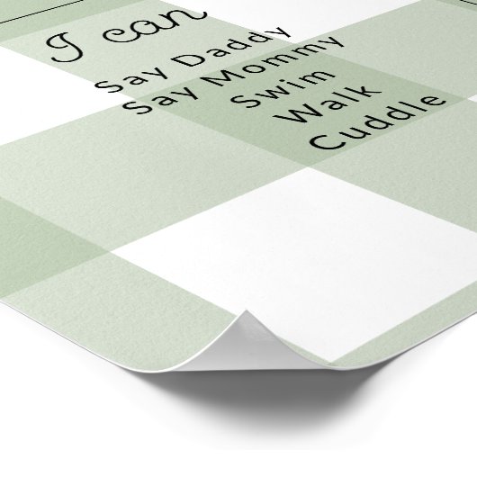 Sage Gingham最初の誕生日マイルストーンのタイムライン ポスター (角)