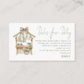 Sage Gingham農家赤ちゃんシャワーのマーケットブック エンクロージャーカード (正面)