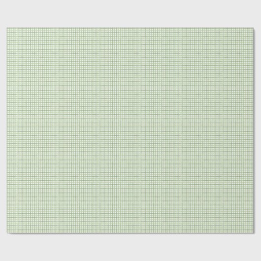 Sage Gingham Baby Shower Wrapping Paper ラッピングペーパー (フラット)