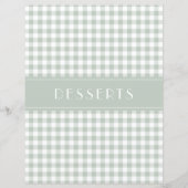 Sage Gingham Farmhouse Family Recipe Organizers (正面)