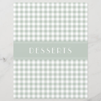 Sage Gingham Farmhouse Family Recipe Organizers
