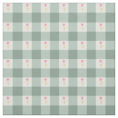 Sage Gingham Floral Fabric by the Yard ファブリック (見本)