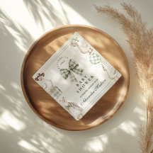 Sage Gingham Silly Goose Baby Shower