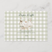 Sage Gingham Silly Goose Diapper Raffle エンクロージャーカード (正面)