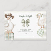Sage Gingham Silly Goose Diapper Raffle エンクロージャーカード (正面)
