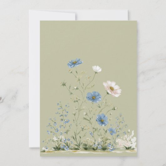 Sage Gingham Woodland Squirrel Baby Shower 招待状 (裏面)