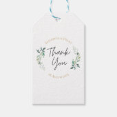 Sage gold eucalyptus geometric greenery wedding  ギフトタグ (正面)