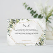 Sage gold eucalyptus geometric wedding detail card エンクロージャーカード (スタンド正面)