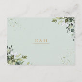 Sage gold eucalyptus geometric wedding detail card エンクロージャーカード (裏面)