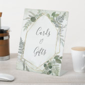 Sage gold eucalyptus geometric wedding gifts sign 台座サイン (インサイチュ)