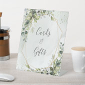 Sage gold eucalyptus geometric wedding gifts sign 台座サイン (インサイチュ)