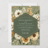 Sage Golden Autumn Wedding 招待状 (正面)