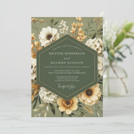 Sage Golden Autumn Wedding 招待状 (スタンド正面)