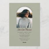 Sage Grad Announcement and Invitation with Photo 招待状 (裏面)