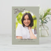 Sage Grad Announcement and Invitation with Photo 招待状 (スタンド正面)