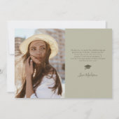 Sage Gradation Thank You エレガント Photo Collage サンキューカード (裏面)