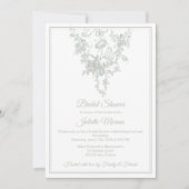 Sage Gray Toile de Jouy Bridal Shower Invitation 招待状 (正面)