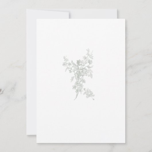 Sage Gray Toile de Jouy Bridal Shower Invitation 招待状 (裏面)