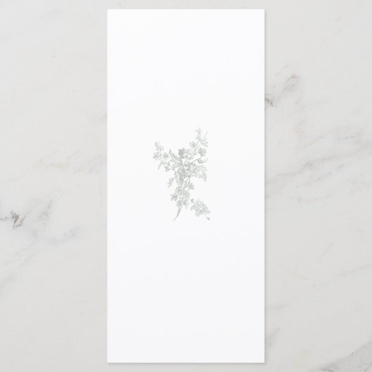 Sage Gray Toile de Jouy Wedding Menu Card メニュー (裏面)