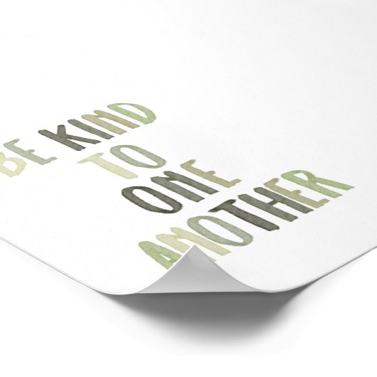 Sage greenお互いのポスターに親切にしなさい ポスター (角)