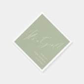 Sage Greenお洒落女の子の赤ちゃんシャワー スタンダードカクテルナプキン (角)