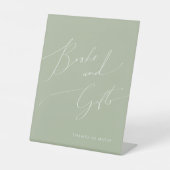 Sage Greenお洒落 Baby Showerの本とギフト 台座サイン (正面)