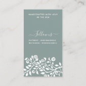 Sage Greenかわいらし Earringディスプエレガントレイ・カード 名刺 (裏面)