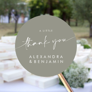Sage Greenがモダン結婚A Sweet Thank You ラウンドシール