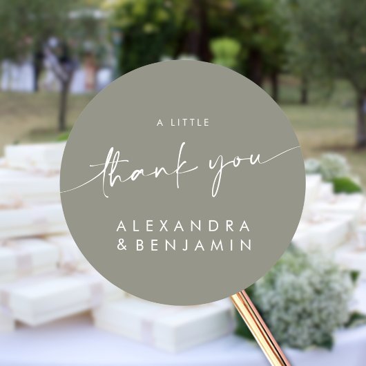 Sage Greenがモダン結婚A Sweet Thank You ラウンドシール