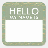 Sage Greenこんにちは私の名前はシール スクエアシール (正面)