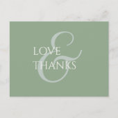 Sage GreenとアイボリーのNon-Photo Thank You ポストカード (正面)