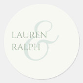 Sage Greenとアイボリース結婚クリプト ラウンドシール (正面)