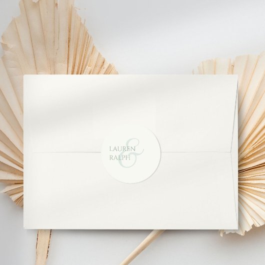 Sage Greenとアイボリース結婚クリプト ラウンドシール