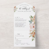 Sage Greenと自然開花の結婚Tear Off RSVP オールインワン招待状 (内側)