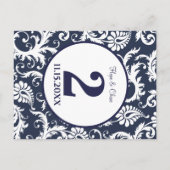 Sage GreenとAquaのテーブル番号 ポストカード (裏面)