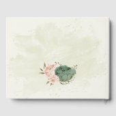sage greenとblushの花のウェディング ゲストブック (裏面)