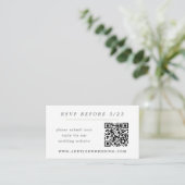 Sage GreenとWhite Online RSVP挿入カード エンクロージャーカード (スタンド正面)