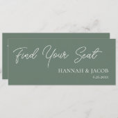 Sage Greenのぶら下がった座席表のウェルカムヘッダー (正面/裏面)