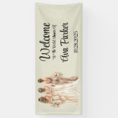  sage greenのウェディングシャワーのお出迎え 横断幕 (縦)