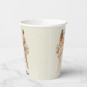 sage greenのウェディングパーティー ブライダルシャワー 紙コップ (左)