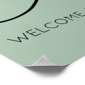 sage greenのエンゲージメントパーティーウェルカムサイン ポスター (角)