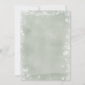  sage greenのクリスマス冬の葉のベイビーシャワー 招待状 (裏面)